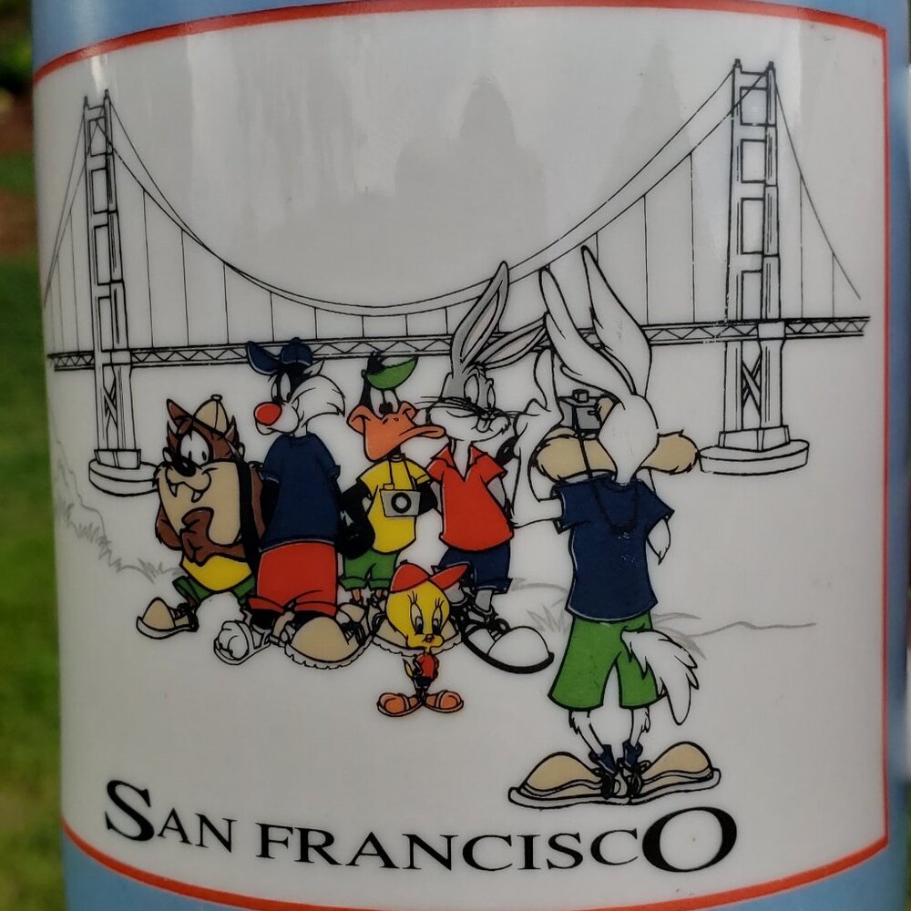 Vintage Warner Bros. Looney Tunes San Francisco Coffee Cup Mug 1996